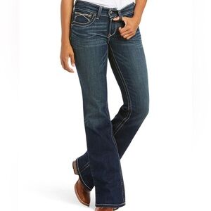 ARIAT R.E.A.L  Blue Women's Mid Rise Boot Denim Jeans Size 28 R